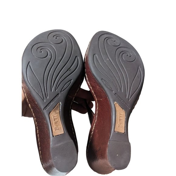 Born Leather Wedge 3.5 Heel Sandals Size 7 - Picture 5 of 5